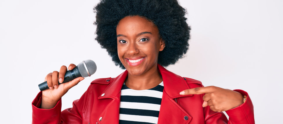 a singer smiling